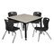 Regency Tables > Height Adjustable > Square Table & Chair Sets, 30 W, 30 L, 23-39 H, Maple TB3030PLAPBK45BK - alternate 1